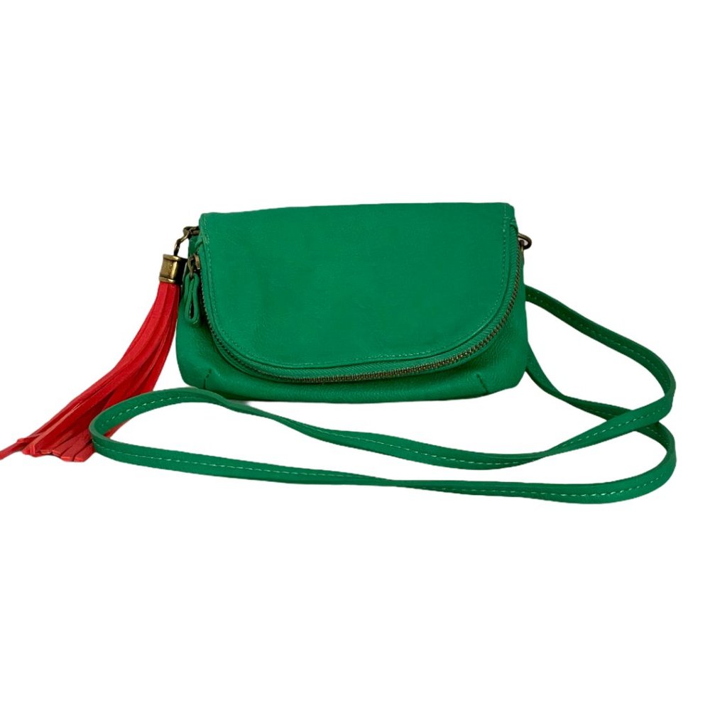 Ecote Green & Orange Leather Cross Body Purse